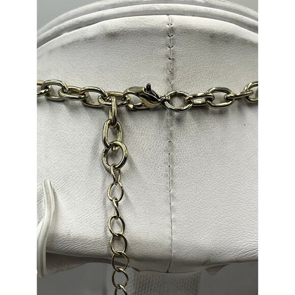 J. Crew Antique Gold Tone Prong Set Rhinestone Cluster Bib Statement Necklace - Picture 4 of 13